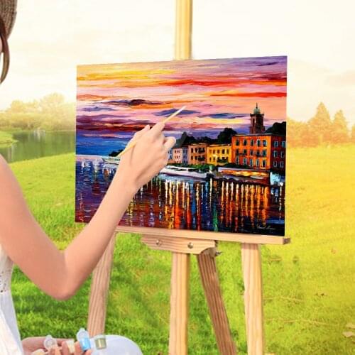 Lake Como Bellagio Paint By Numbers Kit Acrylic Paints 40*50 Canvas Painting Home Decoration For Children For Wholesale