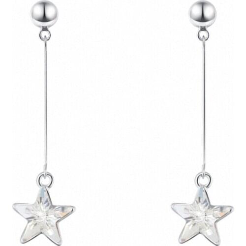 TRACYSWING Brand Real Austrian Crystals Fashion trendy Dangle Earrings For Women Gift White Gold Color #TW132865