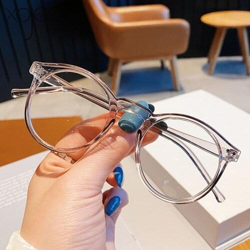 XojoX Round Kids Glasses Frame Girls Boys Anti-Blue Light Computer Spectacle Vintage Children Optical Eyewear