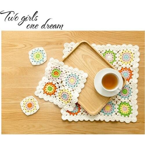 Original DIY 9-40cm Coaster Handmade Crochet Doilies South Korea Wedding Table Decor Cup Pad Placemat Clothes Accessories Suit