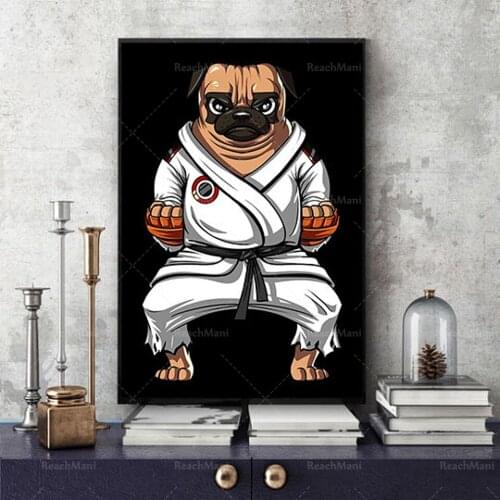 Pug Dog Karaté Ninja Poster
