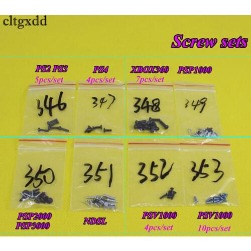 Cltgxdd For PS2 PS3 PS4 Screws Full Screw Set Repair Parts For PSP1000 2000 3000 PSV1000 For Xbox360 for Nintendo DS Lite