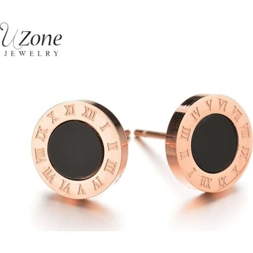 Rose Gold Color Shell Resin 316L Stainless Steel Stud Earrings For Women Classic Luxury Jewelry Wedding Gift Bijoux