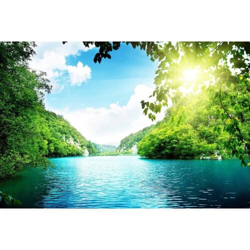 3D blue backdrop mural lake views 3d wallpaper landscape 3d wallpaper mural Wall murals nature