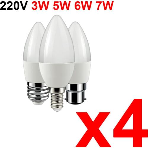 6PCS/LOT LED Candle Bulb C37 5W B22 220V-240V 6000K For Home Decoration Lamp