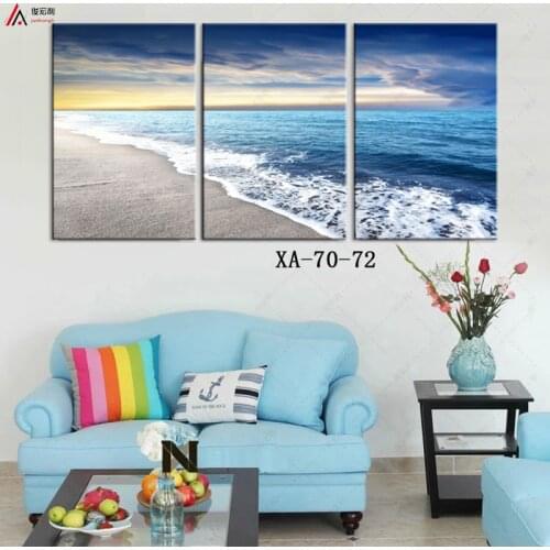 Triptych HD print canvas oil painting Home Decoration Beach sea view Modern art painting Modular pictures kids room nordic