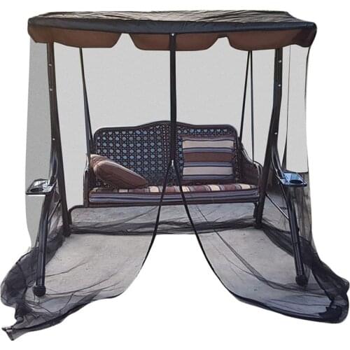 Outdoor Swing Net Cover Portable Polyester Mesh With Zipper Opening And Roof Waterproof Tent For Garden Courtyard He