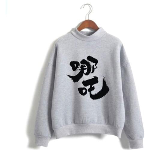 Chinese Characters Turtleneck Men Women Warm Pullover Streetwear Fashion No Cap Sweatshirts Casual Harajuku Autumn Sweatshirts