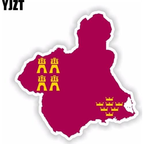 YJZT 11.7CM*12.2CM Accessories The Region Of Murcia Map Flag Car Body Car Sticker Decal 6-1817