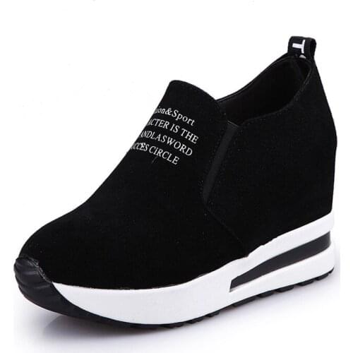 Women Platform Sneakers Slip on Waliking Shoes for Women Hidden Heels Loafer Women Shoes Casual Platforms Vulcanize Shoes