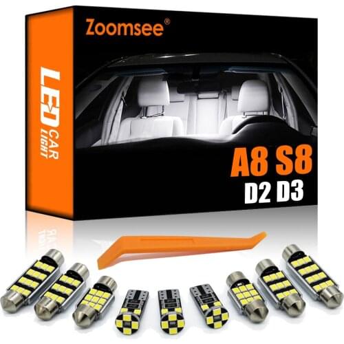Zoomsee Canbus No Error For Audi A8 S8 D2 D3 1997-2009 Vehicle LED Dome Map Interior Dome Door Footwell Trunk Luggage Light Kit