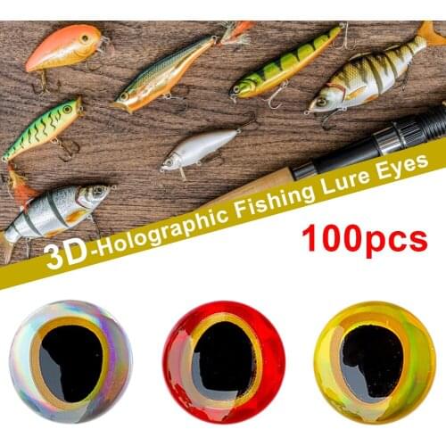 100pcs 3D Fishing Lure Eyes for Fly Tying Realistic Fishing Eyes Stickers Professional Lure Eyes Fly Tying Streamers Lure Crafts