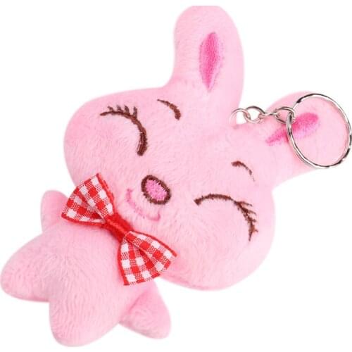 11CM Smile tie rabbit rabbit rabbit plush key chain toy doll plush pendant