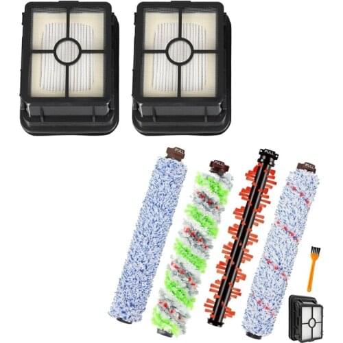 2 Pcs Filter for Bissell 1866 Cross Wave 1785 Series with 4 Pcs Brushes Roller,1 Filters,1 Cleaning Brush, for Bissell