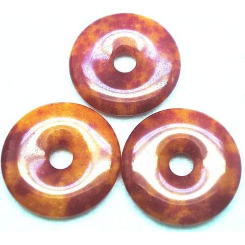 2pc nature gem stone pendants donuts shape 40mm round shape hot jade stone fashion jewelry pendants making diy findings good one
