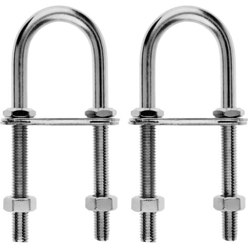 2pcs 304 Stainless Steel Bow Stern Eye U Bolt Boat Marine U Screw M8