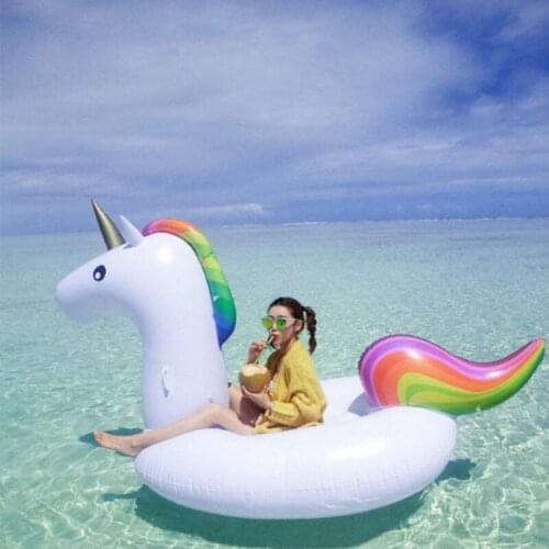 270*140*120cm Big Size Inflatable Unicorn Swimming Float Rider Unicorn Swimming Float Tube Raft Swimming Ring Water Toys B40013