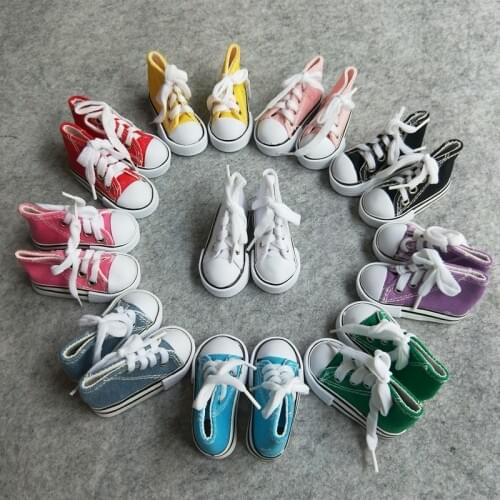 50Pairs/lot Wholesale 1/4 BJD Shoes Multi Colors Cavans Shoes For BJD Dolls