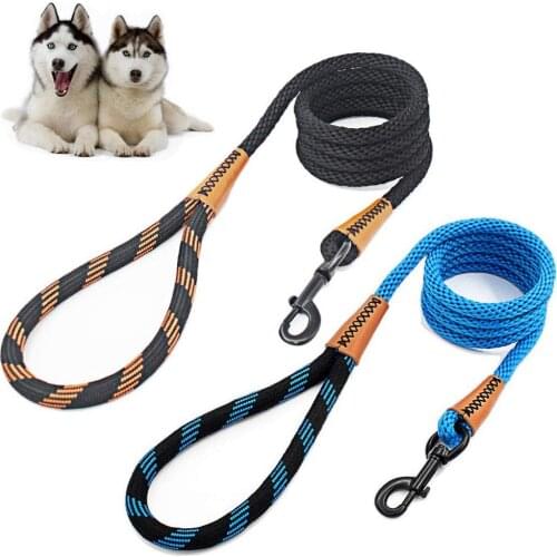 6 Feet Round Dog Leash For Medium Large Dogs Pet Puppy Walking Training Lead Rope Big Dog Nylon Rope Long Leashes Pet supplies