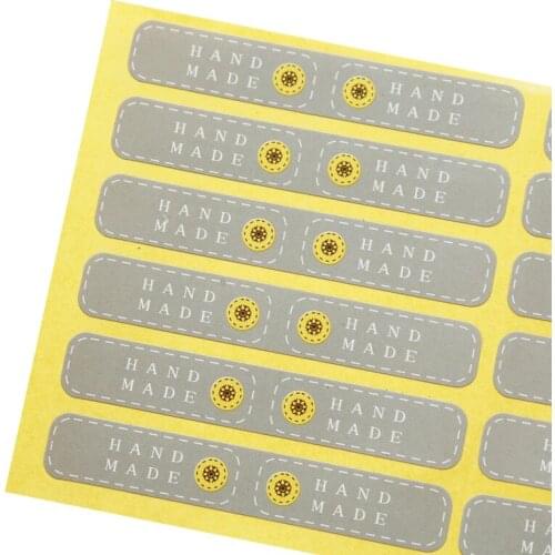 600pcs Light Gray Red Button Gift Stickers Vintage Handmade Craft Paper Stickers DIY Candy Packaging Bakery Seal Sticker Labels