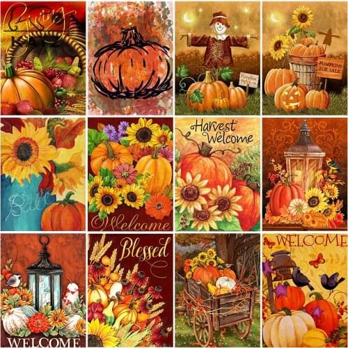 Diamond Painting Halloween Sunflower Embroidery Crossing Diy Pumpkin Festival Limited Mosaic Art Cross Stitch Home Decoration