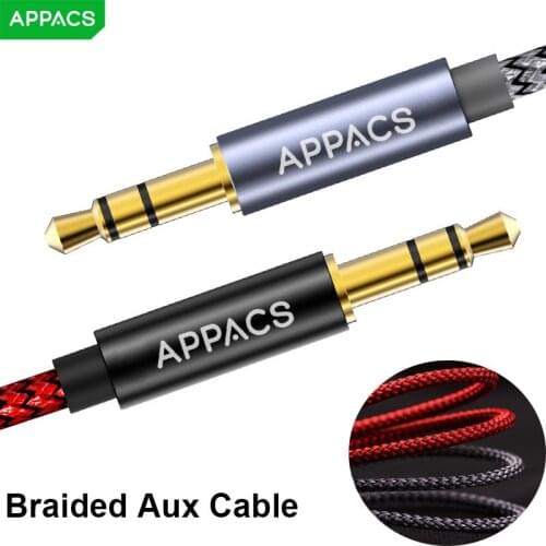 APPACS 3.5mm Jack Audio Cable Jack 3.5 mm Male to Male Cloth Audio Aux Cable For iPhone Car Headphone Speaker Wire Line Aux Cord