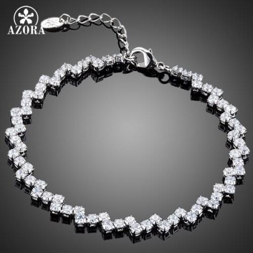 AZORA Luxurious Party Jewelry With 72pcs Top Grade Cubic Zirconia Tennis Bracelet TS0142