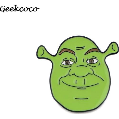 J1703 Cartoon Cute Green Monster Brooches Enamel Pins Medal Denim Lapel Pin Bag Badges Jewelry Gifts Collection