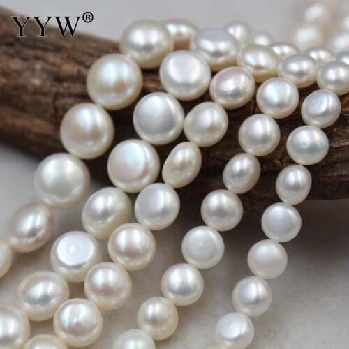 Keshi Cultured Freshwater Pearl Beads Round Natural DIY White For DIY Women Elegant Necklace Bracelet Jewelry Making