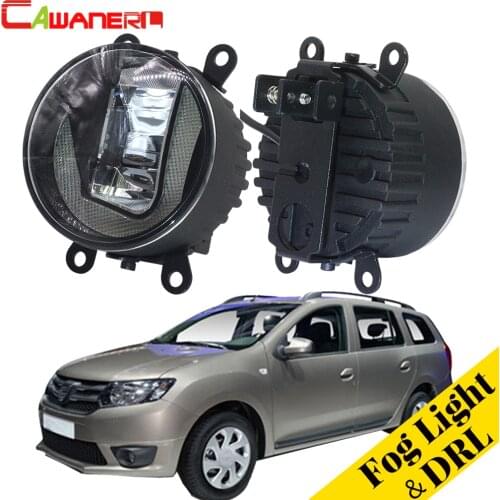 Cawanerl For Dacia Logan 2004-2015 Car Styling LED Bulb Fog Light Daytime Running Lamp DRL White 12V High Bright 2 Pieces