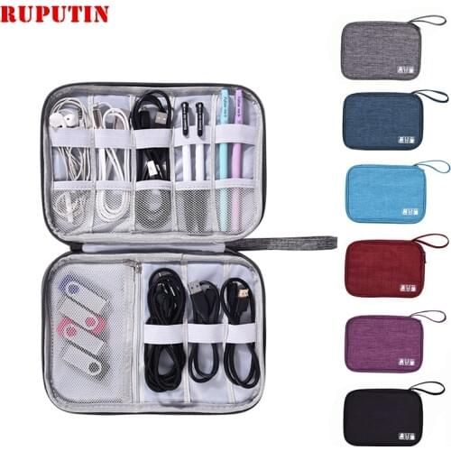 Travel Closet Organizer Case For Headphones Storage Bag Digital Portable Zipper Travel Accessories Charger Data Cable USB Bags