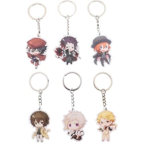 Anime Bungou Stray Dogs Atsushi Double Sided Acrylic Keychain 6 Styles Pendant Key Accessories