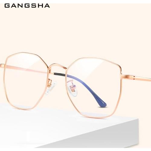 GANGSHA Fashion Anti-Blue Ray Glasses Frames Women Polygon Optical Eyeglasses Frames Prescription Computer Eyewear Frames 00007