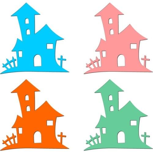 Halloween house Wooden Die Scrapbooking C2845 Cutting Dies Multiple Sizes Compatible With Most Die Cutting Machines