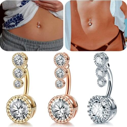 1Pc Surgical Steel Belly Button Ring Piercing Sexy Dangling Belly Ring Crystal Belly Piercing Woman Body Jewelry Barbell 14G