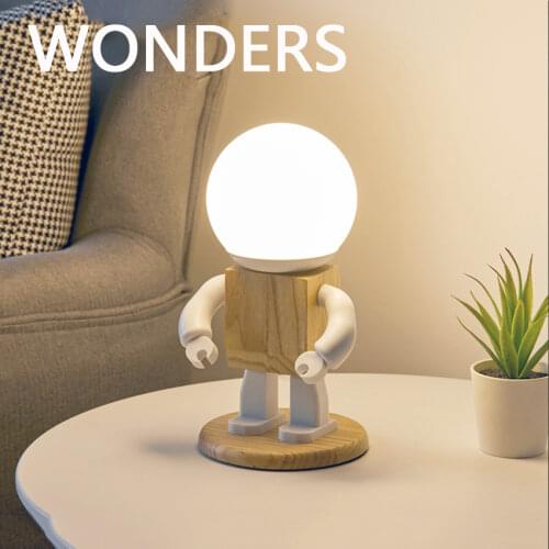 Modern simplicity robot Table Lamp LED E27 robot shape table lamps desk Nordic style LED Night Lights EU/US Plug Desk Lamp