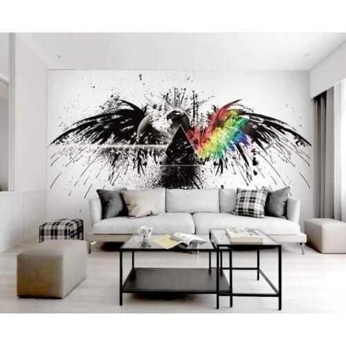 Dapeng wings bird black and white wings cool Nordic living room bedroom background wall painting