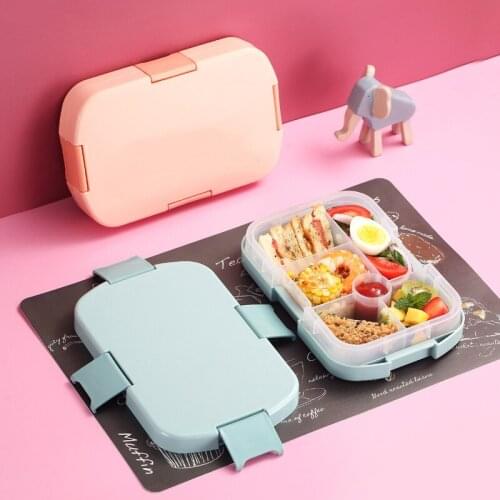 Bento Box Anti-leakage Toddler Lunch Box with 6 Cells 920ml Simple Kids Students Food Container for Home Office SP99