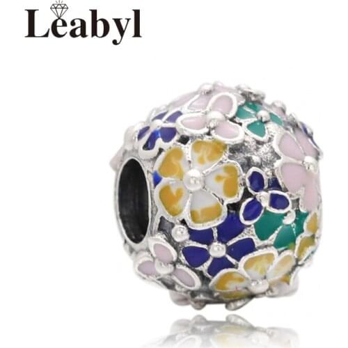 Leabyl HOT Multi Color Round Blooming Flowers Charm for Women DIY Bracelet & Bangle Accessories