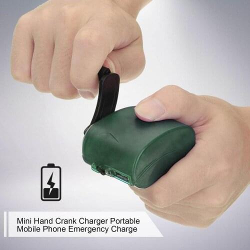 Mini Hand Crank Charger Portable Mobile Phone Emergency Charger Mini Size Hand Power Hand Crank USB Cell Phone Charger