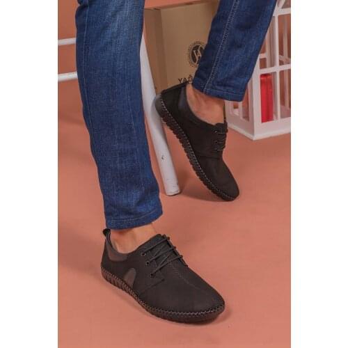 Yağlıoğlu Kundura Male Black Genuine Leather Heel Jelli Footwear casual