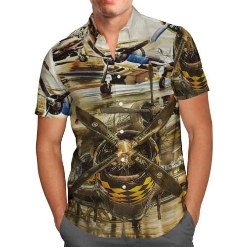 Cool Plane 3D Beach Hawaiian 2021 Summer Mens Shirt Short Sleeve Shirt Streetwear Oversized 5XL Camisa Social Chemise Homme-129