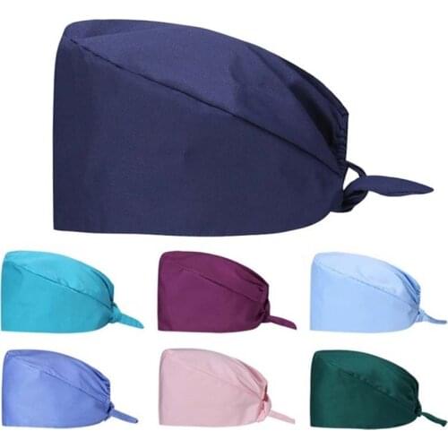 New Heart Embroidery Nurse Hats For Women Men gorros quirurgic Salon Pharmacy Bonnet Cap With Button Pet Doctor gorro enfermera