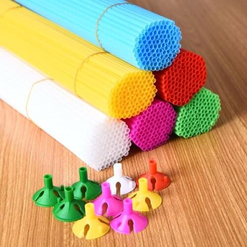 100Pcs Birthday wedding party 36CM balloon stick rod pole support rod lengthened balloon tube balloon accessories combination