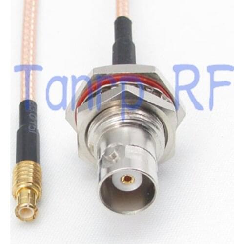 6in BNC female nut bulkhead to MCX male plug RF adapter connector 15CM Pigtail coaxial jumper cable RG316 extension cord