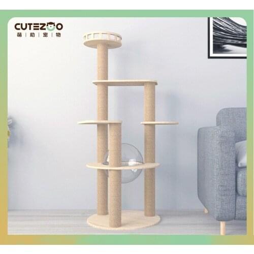 Luxury cat frame cat climbing frame solid wood, small scratching post, space capsule, cat litter, cat jumping platform, cat towe