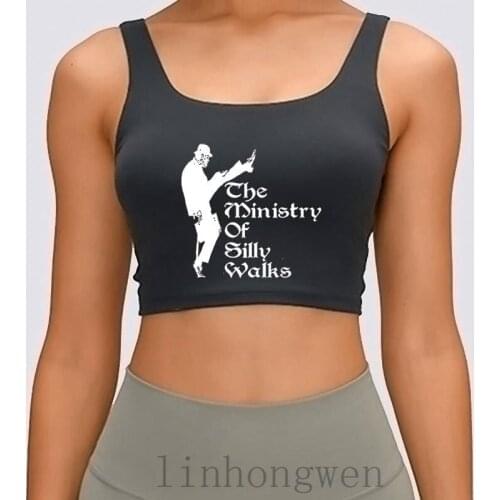 Creature Crop Top Man Cute Popular The Ministry Of Silly Walks Crop Top For Normal Women Tank Top 2018 Plus Size XL Cheap