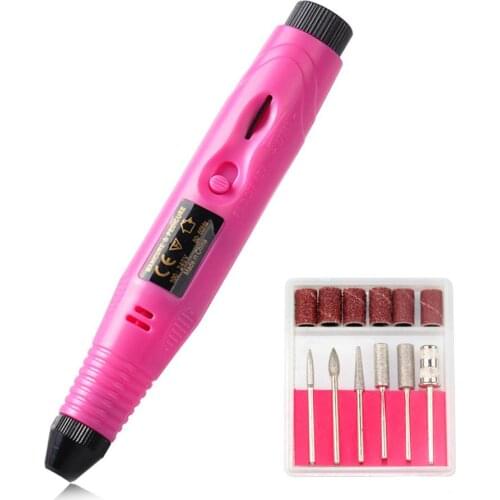 Nail Drilling Device For Manicure Portable Nail Art Design Tool Set Nail Files Pen With Forward And Reverse Rotation