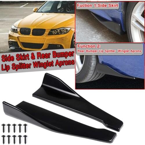 Pair 35cm/48cm Universal Car Side Skirt Rear Bumper Splitter Lip Sopiler Diffuser Winglet Protector For BMW For Honda For Benz