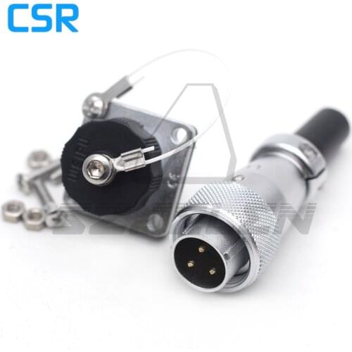WEIPU WS16 series Waterproof Connector 3 pin male Plug and female Socket, Industrial power panel mount connector IP67
